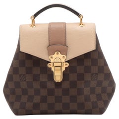 Sac à dos Louis Vuitton damier ébène beige