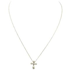 Tiffany & Co. Sterling Silver Elsa Peretti Cross Pendant Necklace