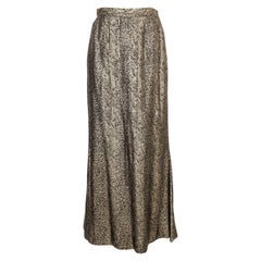 Yves Saint Laurent Silk Skirt Spring with Golden Lurex Yarns, 1986