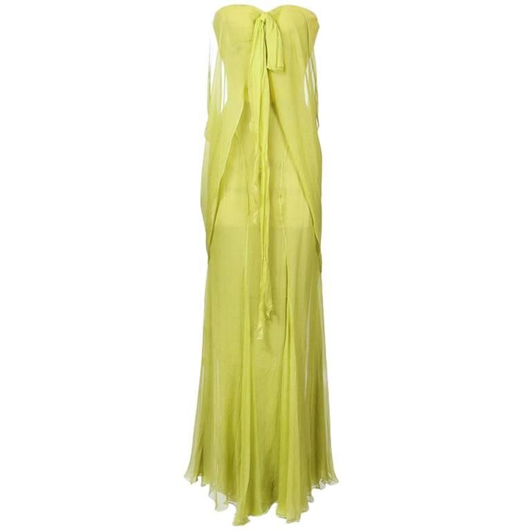 Thierry Mugler Silk Chiffon Gown 1980s