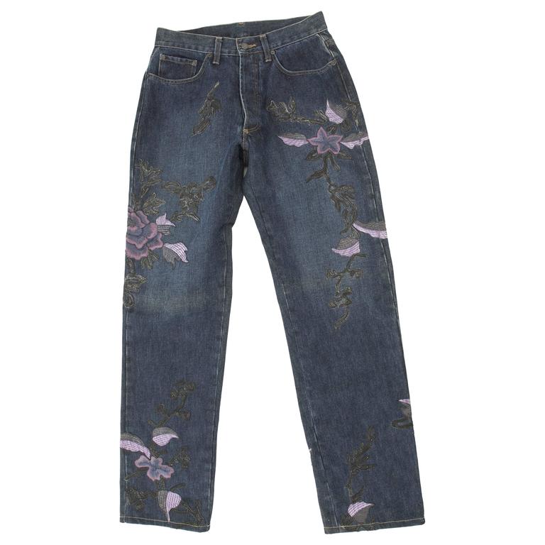 Tom Ford For Gucci Embroidered Jeans Autumn - Winter 1999 at 1stDibs
