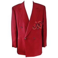 Gianfranco Ferre Rhombus Detail Burgundy Jacket