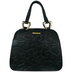 Yves Saint Laurent YSL Vintage Black Leather Arabesque Handbag 11