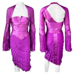 Tom Ford for Gucci A/I 2004: abito midi in seta a pieghe con bustier, mai indossato.