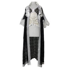 Torso Creations Black & White Lace Duster and Top with Bohemian Flair