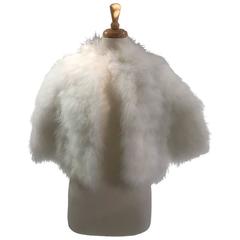 1970s Bespoke Italian  White Marabou Feather Bolero Jacket