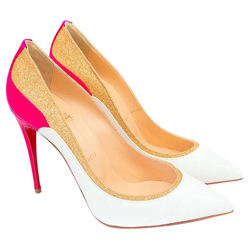 Christian Louboutin white patent pumps For Sale