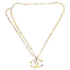 Iconic Chanel Spring 1995 multi-coloured rhinestones gold metal hardware belt