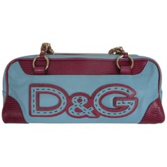 Dolce & Gabbana Turquoise Leather Shoulder Bag