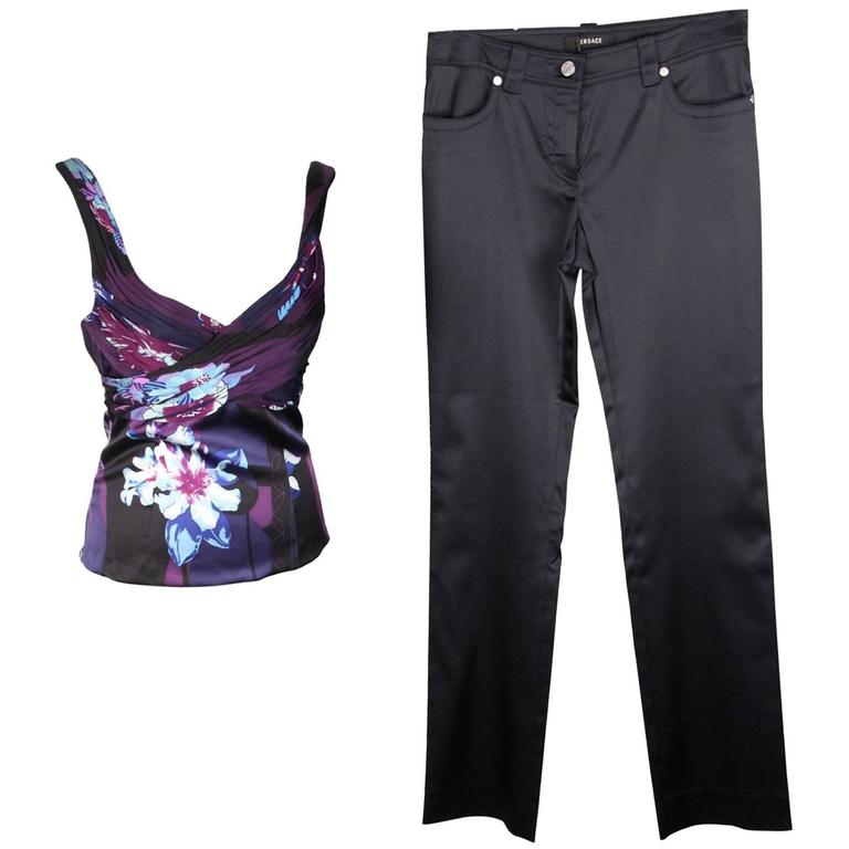 satin pants set
