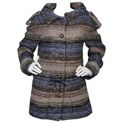 Chanel Blue & Grey Heavy Knit Sweater Coat sz FR40 8