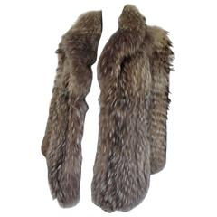 Vintage natural finn raccoon fur coat