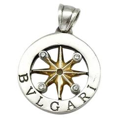Used Bulgari Silver and Diamonds 'Nautical' Pendant - 1960's