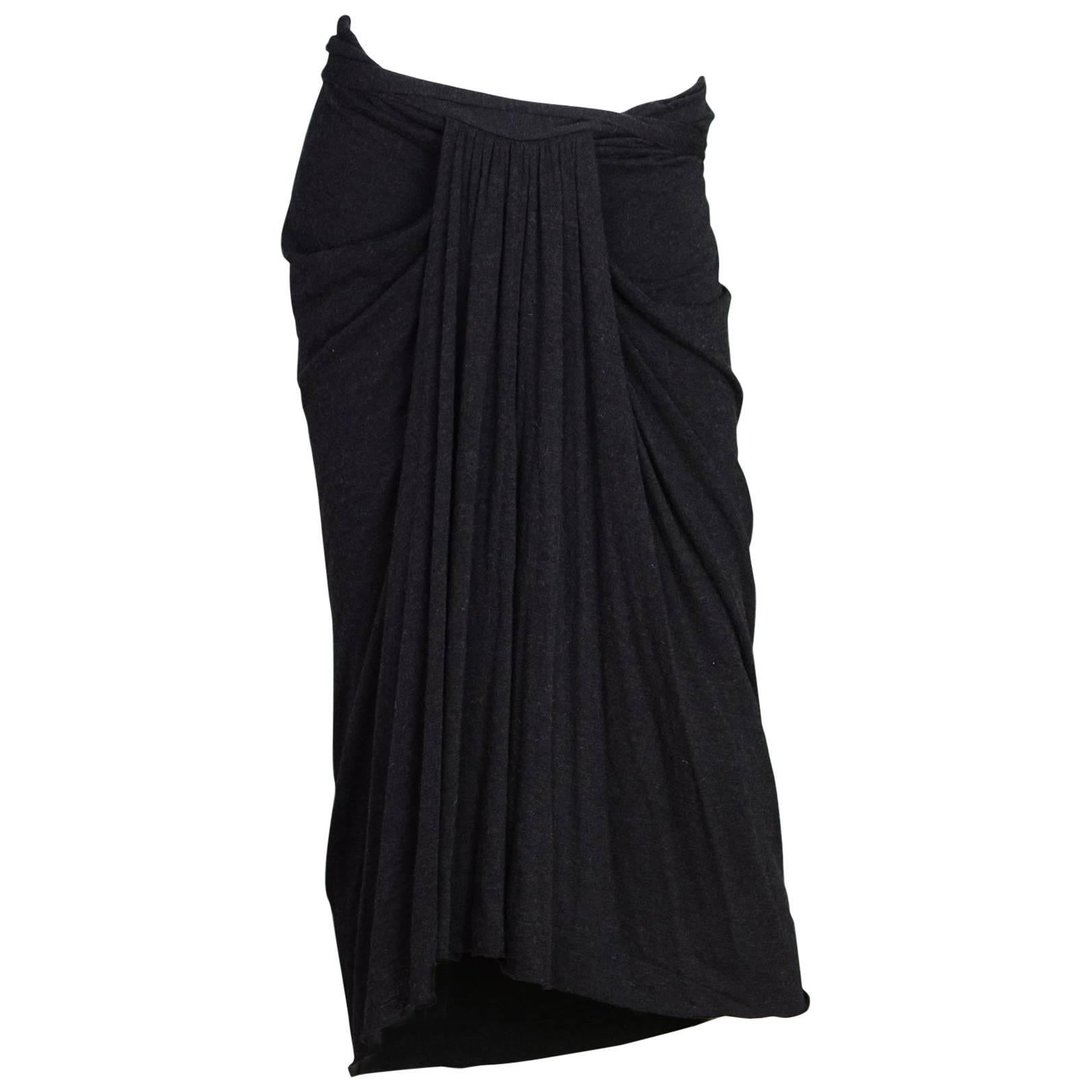 Rick Owens NEW Grey Draped Front Skirt sz US10 rt. $470