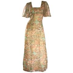 Rare Ricky Richards 1970s ' Asian Warriors ' Vintage 70s Novelty Boho Maxi Dress 11