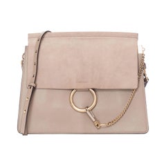 Chloé Medium Faye Motty Grey Suede and Leather Shoulder Bag (2016)