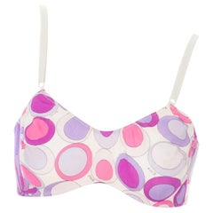 Emilio Pucci 1960s Multicolored Nylon Occhi Print Bralette
