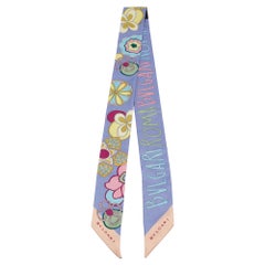 Bvlgari Purple Printed Silk Mitzah Scarf