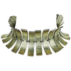 Biche de Bere Vintage Silver Toned Architectural Choker Necklace