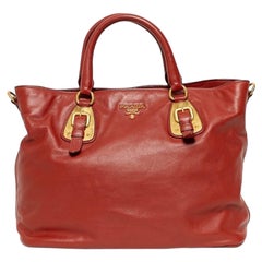 Borsa a Spalla Prada Shopper Square PM Rossa