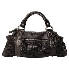 Borsa a Tracolla Miu Miu Shopper MM Traforata Nera