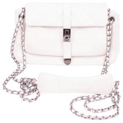 Chanel Mademoiselle Lock Accordion Flap Shoulder Handbag - off white/zilver 