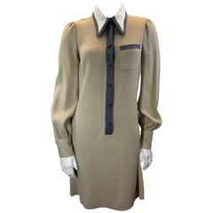 Marc Jacobs Taupe and Grey Collared Dress 