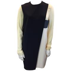 Celine Black and Nude Double Layer Evening Dress 7