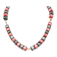 GUCCI BALENCIAGA 2021 Proyecto Hacker Símbolos cubos rojo verde collar corto