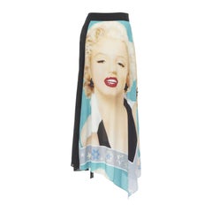 rare LOEWE Pop Art lady portrait print crystal embellished wrap skirt FR36 XS