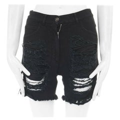 runway MARTIN MARGIELA 2008 black shredded ripped cut off jeans IT40 27"