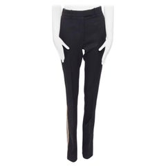 CALVIN KLEIN Raf Simons 2018 noir blanc or pantalon droit US2 XS