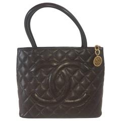 Chanel 2000 Chocolate Brown Classic Medallion Tote Bag 4