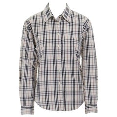 vintage BURBERRY House Check cotton long sleeve slim fit shirt top M