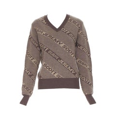 Jeremy Scott PARIS, maglione corto in lana con logo intarsiato, vintage S
