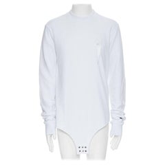 RICK OWENS CHAMPION SS20 Tecuatl White Pentagram embroidered snap sweater M