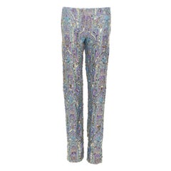 rare DOLCE GABBANA 2000 blue purple iridescent jewel embellished pants M