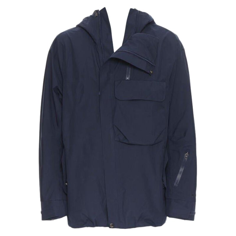 THE NORTH FACE GORE TEX blue asymmetric zip patch pocket hood windbreaker M / L For Sale