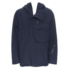 THE NORTH FACE GORE TEX blue asymmetric zip patch pocket hood windbreaker M / L