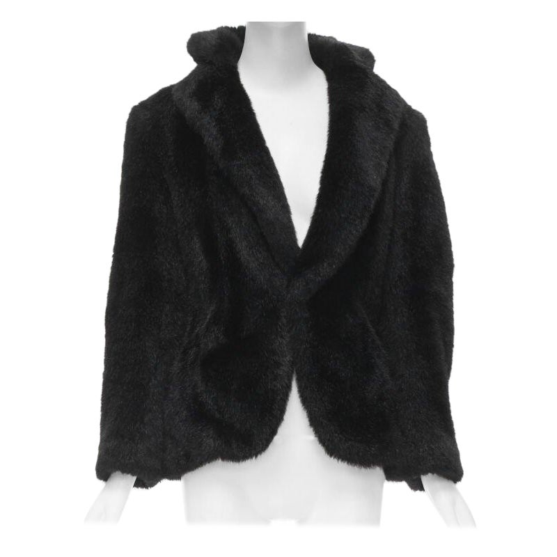 vintage Runway JUNYA WATANABE 2001 faux fur clear PVC insert blazer coat M For Sale