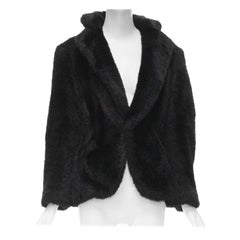 JUNYA WATANABE 2001 - Blazer vintage avec insert en PVC transparent en fausse fourrure, taille M