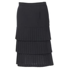 JUNYA WATANABE 1998 black pleated tiered hem pencil skirt S