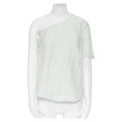 ROSIE ASSOULIN top de rayas verde pastel con espalda drapeada XS