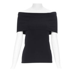 ROSETTA GETTY top stretch noir en tricot, à bretelles, XS