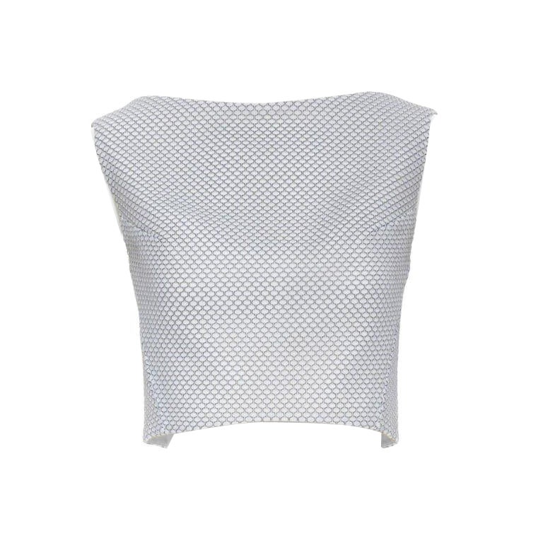 MATICEVSKI 2016 Petal Bodice honeycomb textured sleeveless crop top AU8 XS For Sale