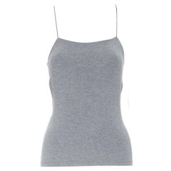 T BY ALEXANDER WANG grey cotton jersey wire spaghetti strap cami tank top XS