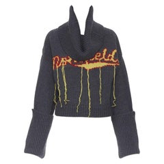 MONSE 100% Wolle Monsfield Fransen Intarsien-Strickpullover in Übergröße S
