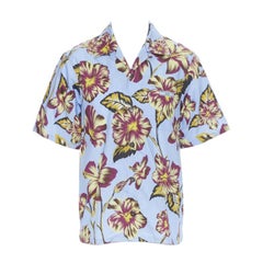 PRADA 2019 Hibiscus floral print short sleeve Hawaiian bowling camp shirt M