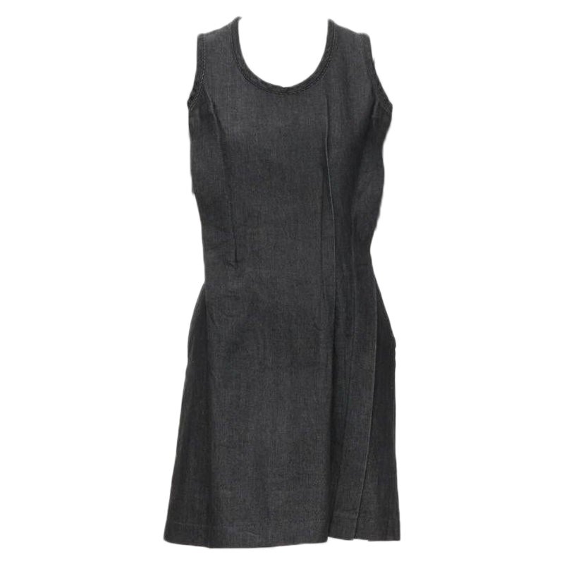 vintage COMME DES GARCONS 1991 índigo oscuro lavado vaquero pellizcado costura vestido S en venta