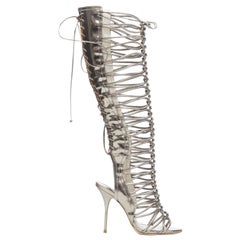 SOPHIA WEBSTER Fantasy silver strappy gladiator high heel sandals EU37.5